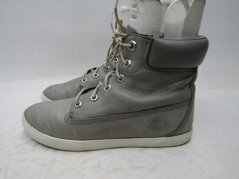 Timberland Womens Size 8 M Gray Leather Laces Ankle Casual Boots